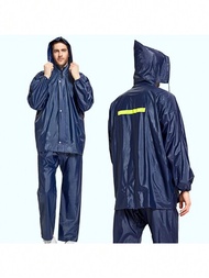 加厚牛皮雨衣成人分體式男女防洪採茶農民勞動防護PVC雨衣和雨褲