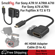 SmallRig สายอะแดปเตอร์ HDMI แบบบางเฉียบ4K ขนาดเล็กพอร์ตรับสัญญาณภาพคุณภาพสูงแบบตัวเมียชนิด A ไปยัง M