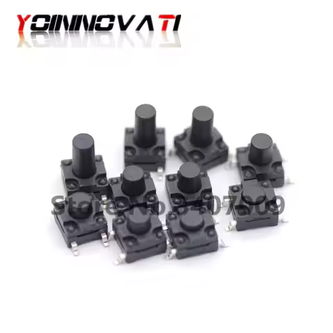 50PCS Waterproof 6x6mm H=4.3/4.5/5~15mm 4PIN SMT Key Button Momentary Tact Button Light Touch Sealed