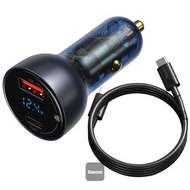 Baseus 65W Car Charger Dual USB Type C Quick Charge 4.0 3.0 USB Car Charger for Samsung Huawei SCP QC4.0 QC3.0 PD Fast Charging Charger For iPhone     [with 1m Type-C Cable 100W(20V/5A)]                       *New In Box*