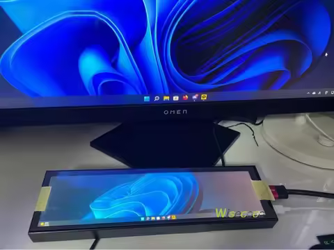 Wisecoco 8.8 Inch Touch LCD Monitor 1920x480 IPS Portable Second Display for Laptop Raspberry Pi TV 