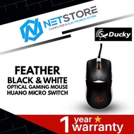 DUCKY FEATHER BLACK & WHITE OPTICAL GAMING MOUSE - HUANO MICRO SWITCH - DMFE20O-OAAPA7B