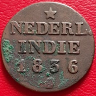 Uang Koin Kuno 1/4 Stuiver Nederland Indie Big S Tahun 1836 Rare