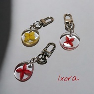 GANTUNGAN Soka Resin Presses Flower Charm Hanger Original Soka Flower Bagcharm/ Ixora/ Phonecharm/ K