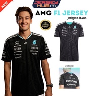 2026 Mercedes F1 AMG Black Jersey Driver George Russell Blue White Racing Mercedes Shirt [READY STOC