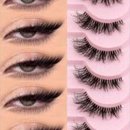 False Eyelashes Transparent Band Cat Eye Short Soft 3D Faux Mink Hair Natural Makeup Look (F36)