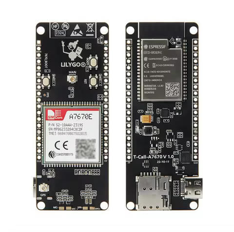 LILYGO® T-Call A7670 4G 2G ESP32 Development Board A7670E LTE GSM Cellular Network ESP32-WROVER-E Wi