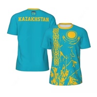 New Kazakhstan 2026 Summer Football Fans 3D AOP Printed T-Shirt Unisex Kids Boys Adults S-5XL Breath