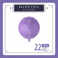 UNGU 22 INCH LIGHT PURPLE FOIL BALLOONS 4D BALLS - 4D FOIL BALLOONS ORBZ PURPLE BALLOONS - 4D FOIL B