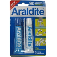 กาวอาราไดร์ Araldite ฟ้า-ขาว แห้งช้า 90 นาที เป็นกาวอีพอกซ์ซี่แบบผสม (สีใส) แห้งช้า 90 นาที (Min.)