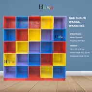Loker anak TK PAUD LOKER ANAK Kayu Loker anak warna warni isi 25 kotak