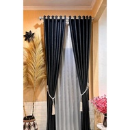 BLACKOUT CURTAINS 200CM WIDE 9 WAVES THICK IMPORT PREMIUM