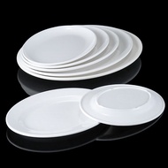 เมลามีน 0 จานรูปไข่พอร์ซเลนเลียนแบบ The White Hotel Beef Hot Pot Dishes Commercial Plastic Large Plate