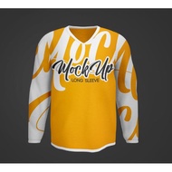 V Neck Long Sleeve Mockup PSD I Photoshop I Template Photoshop I Jacket