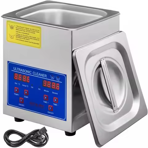 Ultrasonic Cleaner 1.3 L Ultrasonic Parts Cleaner with Heater Timer 0-30 min Time Setting with LED D