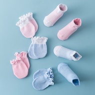 4 Pairs/Set Newborn Socks Gloves Set Soft Cotton Breathable Baby Girl Boy Socks Anti-scratch Face Ba