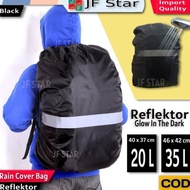 Rain Coat Cover Bag Backpack Cover Waterproof Rain REFLECTOR Black