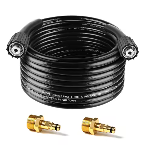 M22 -14mm Pressure Washer Hose High-Pressure Washing Extension Hoses with 2 Karcher Adapters Compati