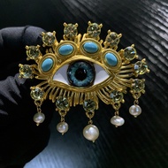 Unique Exaggerated Star Same Style Baroque Freshwater Pearl Devil's Eye Brooch Design Brooch