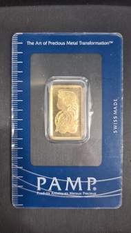 PAMP Fortuna Gold Rectangular Ingot - Circulated in good condition - 10g