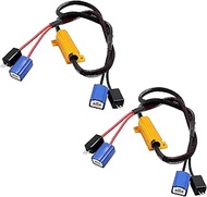 BESULEN 2PCS H1 Car LED Resistor Kit, 50W 6Ohm Vehicle Headlight Anti Flicker Error Decoder, Auto Fo