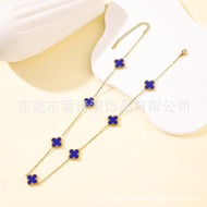 Titanium Steel 5 Flowers 7 Flowers 10 Flowers Four Leaf Clover Necklace 18K Non-Fade Double-Sided Sh