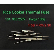 10 Biji 10A 90C Rice cooker Thermal fuse 10A 90C