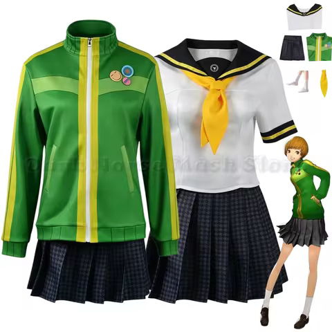 Women Chie Satonaka Cosplay Costume Persona 4 Chie Satonaka Cosplay Costume Yasogami JK Sport Unifor