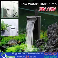 【SOYACAR】Tortoise Tank Water Filter Low Water Level Reptile Filter Pump Aquarium Waterfall Cleaning