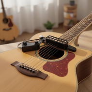 Miwayer Acoustic Guitar Pickup P-011, 12-Hole Magnetic Soundhole Transducer with Adjustable Tone & V