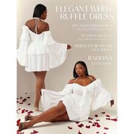 Plus Size Women's Spring/Summer Fashion Casual Romantic Vacation Multi-Layered Ruffle Elastic Knit F