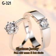 Palladium Couple Engagement Wedding Ring G-321