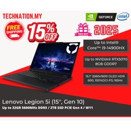 🔥[2025] Lenovo Legion 5i 15 Gen 10 (i9-14900HX/RTX5070/QHD 165hz OLED/Free RM2K gifts) 15% OFF