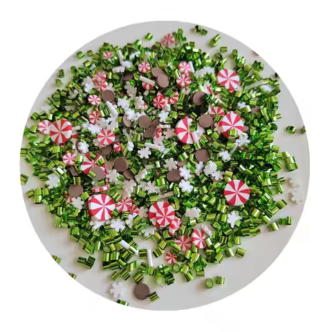 DIY Slime Supplies Filler Craft Christmas Snowflake Peppermint Candy Mix Polymer Clay Slices Sprinkl
