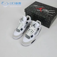 LKJ Sports Air Jordan 4 AJ4 Small White Cement Gray White Black Basketball Shoes DH6927-111