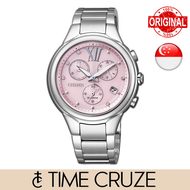 [Time Cruze] Citizen Eco-Drive FB1310-52W Solar Chronograph Style Pink Dial Stainless Steel Women Watch