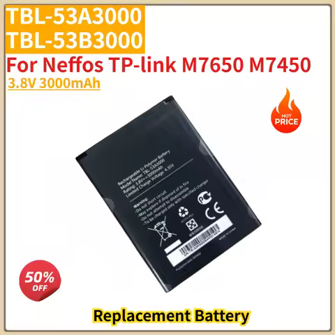 TBL-53A3000 TBL-53B3000 High Quality Router Battery 3.8V 3000mAh for Neffos TP-link M7650 M7450 Bran