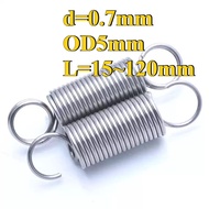 304 stainless steel Tension spring/spring d=0.7mm,OD5mm,L=15~120mm tension springs with hooks,apply 