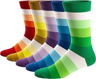 Men's Fun Dress Socks Colorful Funky Patterned Cotton Crew Socks