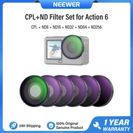 NEEWER Filter Set for DJI Osmo Action 6 CPL+ND8+ND16+ND32+ND64+ND256 Camera Lens Filter