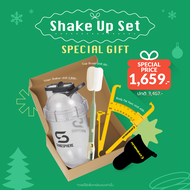 WELSTORE SET SHAKE UP (TRITAN SHAKER + BODY FAT FEET+ CUP BRUSH) แก้วเชค พร้อมสายวัดรอบเอว และแปรงล้