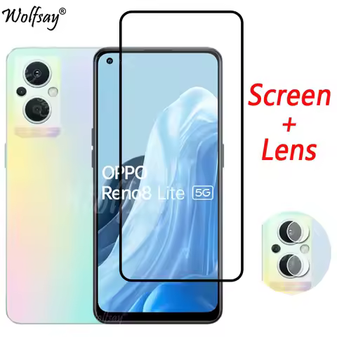Full Cover Tempered Glass For Oppo Reno8 Lite Screen Protector For Oppo Reno 8 7 Lite Camera Glass F