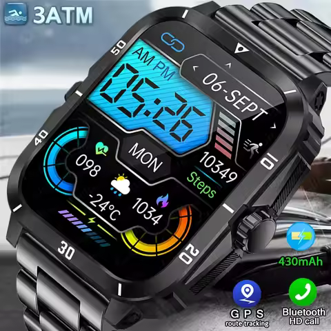 2024 Outdoor Military 3ATM Waterproof Smart Watch Men 430mAh Battery Sports Fitness Watches Bluetoot