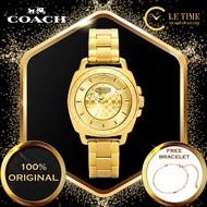 [Authentic *FREE BRACELET*] Coach Mini Boyfriend Gold Bracelet Ladies Women Watches Jam Tangan Wanit