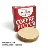 กระดาษกรองกาแฟวงกลม 100แผ่น สำหรับหม้อต้มกาแฟ Moka Pot Paper Filter