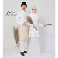 COUPLE SET KURUNG SARA / BAJU KURUNG / BAJU TUNANG / BAJU MERISIK(OFF WHITE)