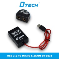 USB 2.0 to 2 Port Karaoke Microphone Converter Cable 6.35mm (6 Cups) DTECH DT-5033