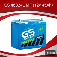 GS Battery 46B24L แบตเตอรี่รถยนต์ แบตรถเก๋ง แบตเตอรี่อีโคคาร์ 45แอมป์