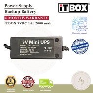 iTBOX 9VDC 1A/2000 mAh Power Supply Backup Battery Mini UPS TM-UPS900 | For 9VDC Fingerprint Attenda