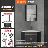 [VATER] 4510BLK Mirror Box Aluminium Bathroom Cabinet Ceramic Basin Sink Bathroom Basin Toilet Sink Basin Cabinet